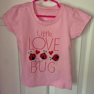 Kids 4T pink love bug shirt